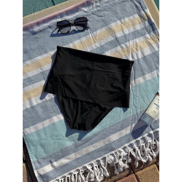 NWT, Aerie, Fold-Over Waist, Bikini Bottom, Black, Sz M - Picture 2 of 6